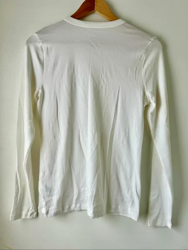 White Long Sleeve Shirt, Medium - Image 2