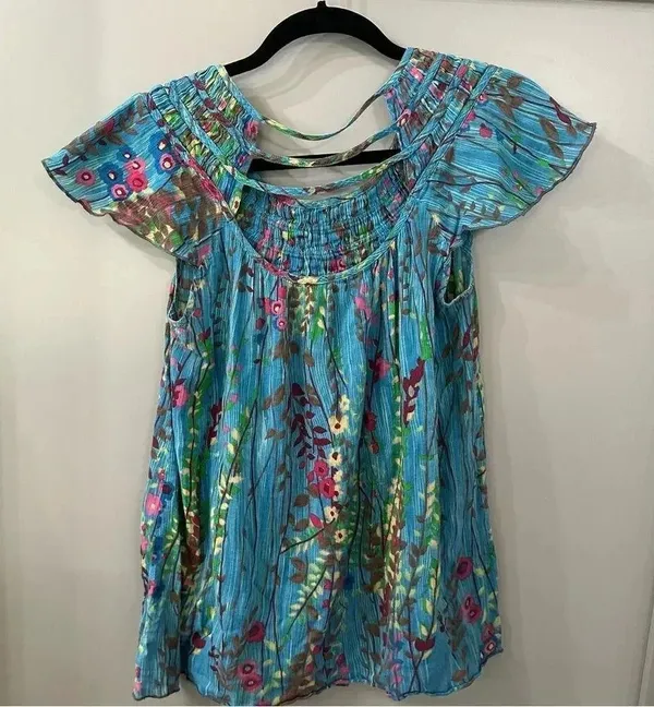 Free People Vintage Floral Flowy Blouse Size XS - Image 3
