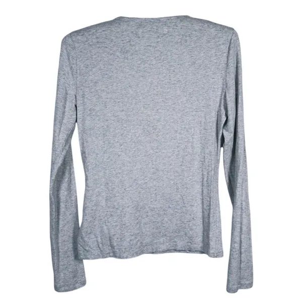 Y2K Abercrombie & Fitch Long Sleeve Henley Shirt Size Small Gray Lounge Retro - Image 2
