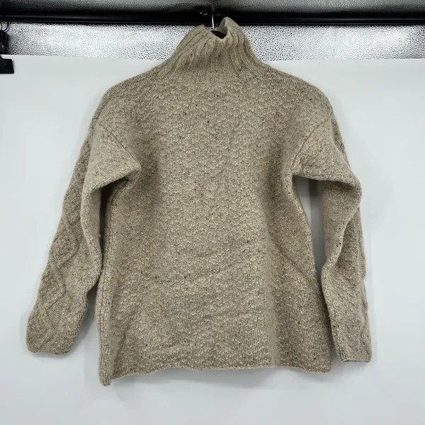 Vintage Carraig Donn Aran handknit Ireland Irish Wool cream Sweater size medium - Image 3