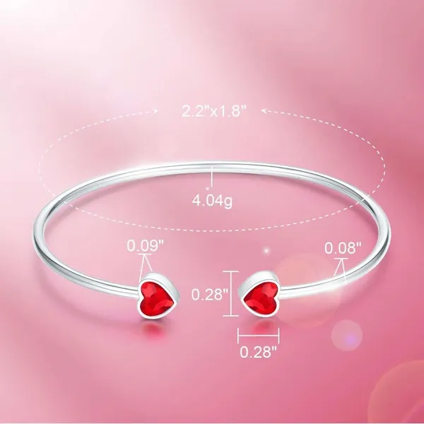 Ruby heart open bracelet, new in box Red - Image 5
