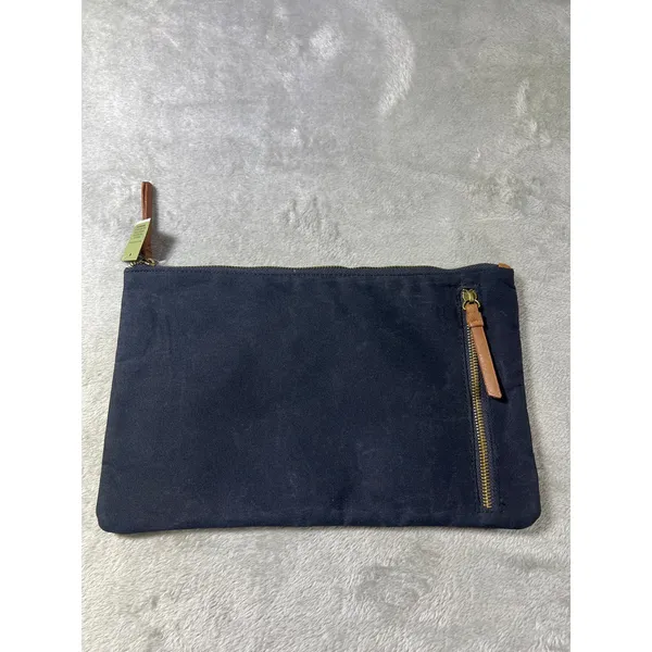 Vegan Leather Cosmetic Pouch Tan Zip Clutch Travel Makeup Organizer Bag NWT - Image 4