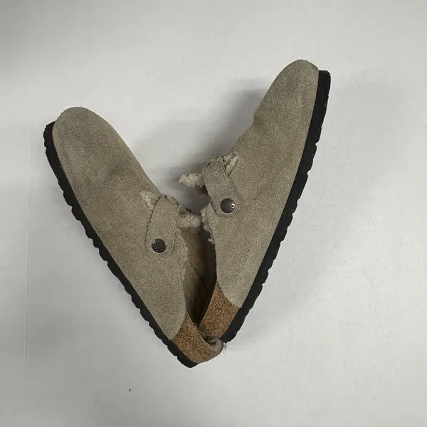 Birkenstock Boston Shearling Suede Leather - Taupe -‎ Size 40. - Image 9
