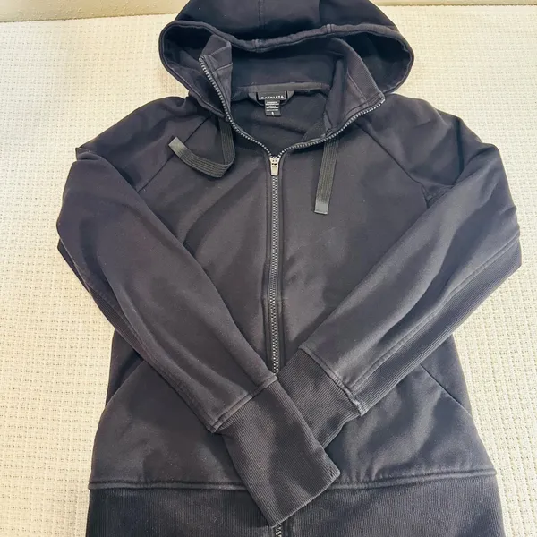 Athleta Black Full Zip Hoodie Jacket Athletic Workout Athleisure Size S - Image 9