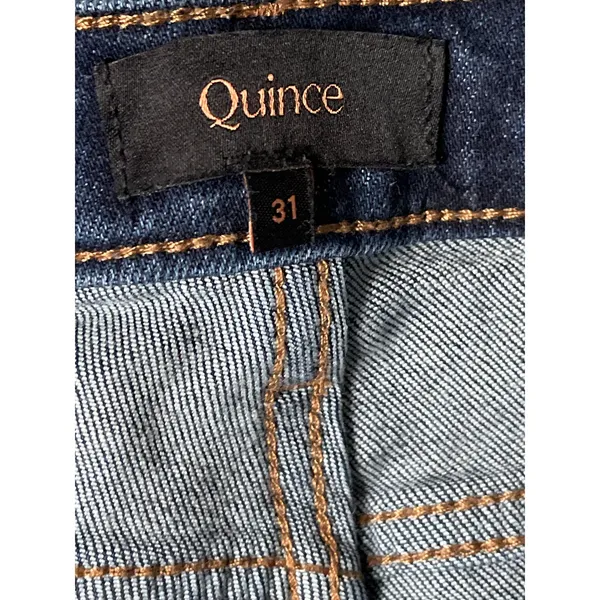 Quince Women's Blue High Rise Capri Baggy Straight Wide Leg Denim Jeans Pants 31 - Image 5