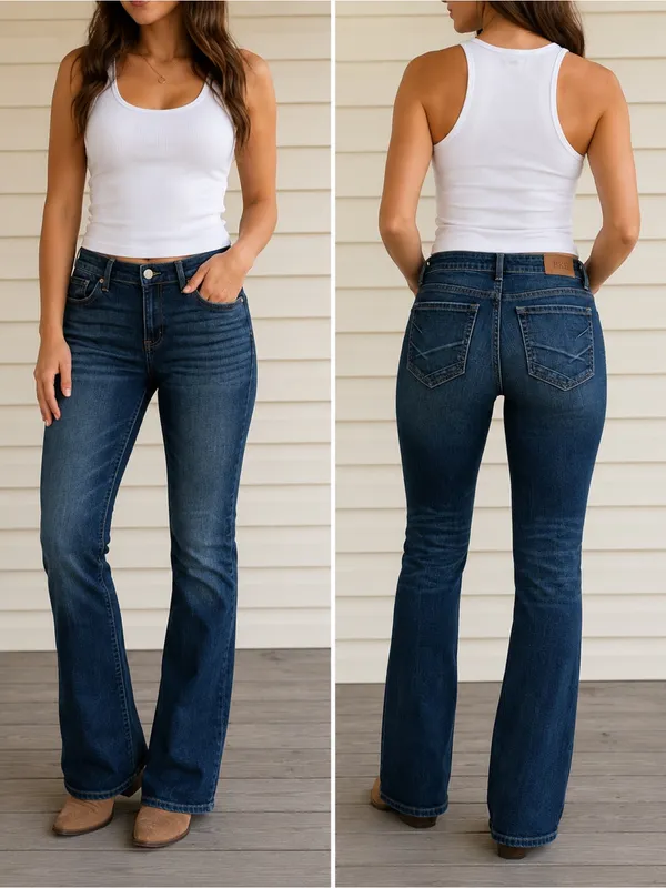 BKE Payton Bootcut Jeans Women’s 29x31.5 Mid Rise Stretch Dark Wash Denim - Image 2