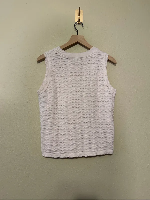 Loft Baby Pink Knit Sleeveless Sweater Size Medium - Image 5