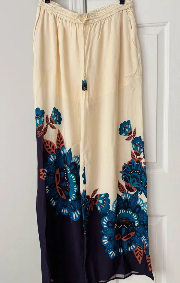Farm Rio Martina Printed Pull-on Wide-Leg Pants, Size M - Image 6