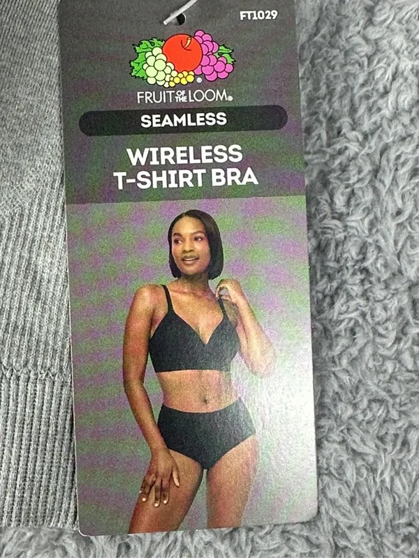 Fruit of the Loom Womens Seamless Wireless T-Shirt Bra Gray Size Small - Image 3
