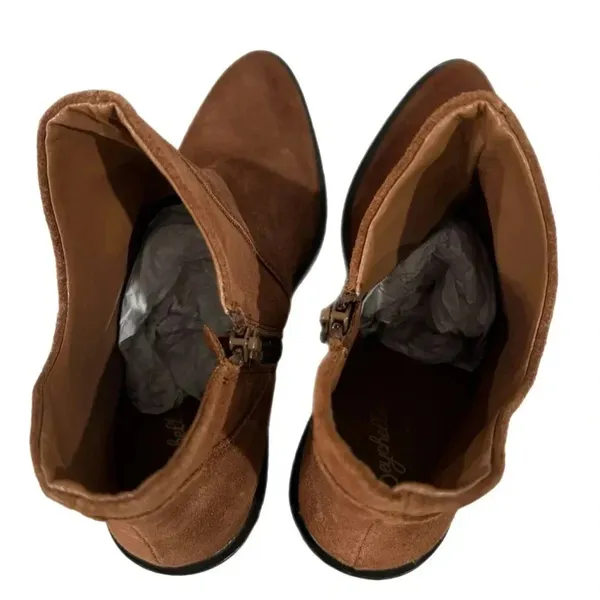 New Seychelles Pretty Little Bird Suede Cognac Brown Boots Fashion Booties Sz 8 - Image 11