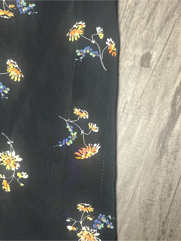 Madewell Marseille Daisies Side Button Satin Midi Skirt Size 2 - Image 6