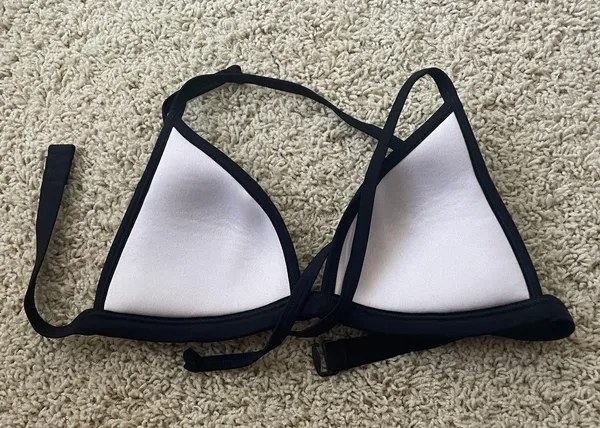 Teal and black bikini top for A/B cup - Image 2