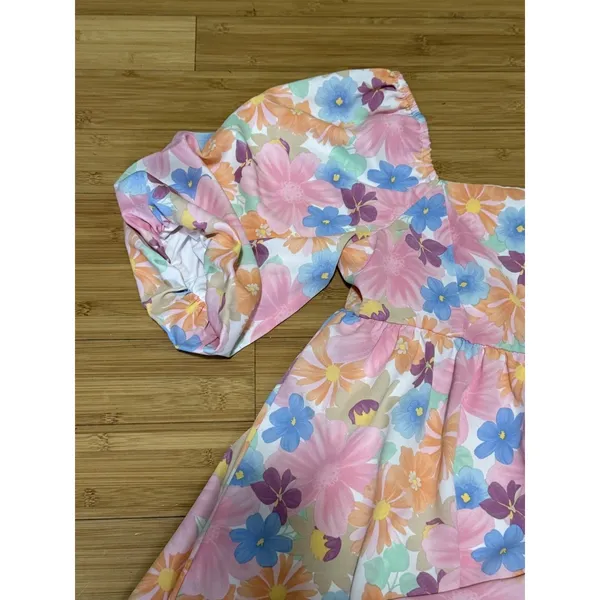 Y2K Mini Dress Women's Size M Multicolor Flower Pattern Size M - Image 5