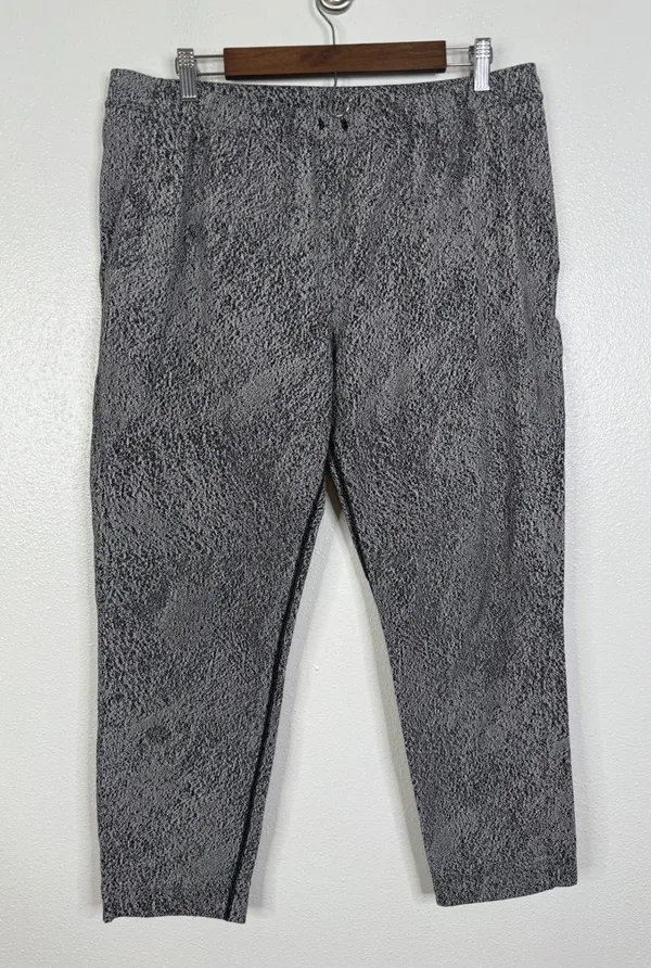 Lululemon Pant 12 Black White Textured Crackle Print Trousers - Image 2