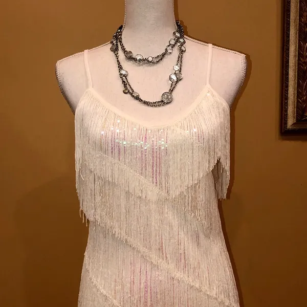 🆕 1920s Sequin and Fringe Flapper Party Mini Dress - Image 6