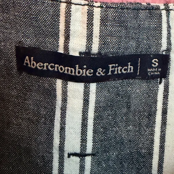 Abercrombie & Fitch Striped‎ Linen Blend High Rise Pleated Tapered Pants Small - Image 5
