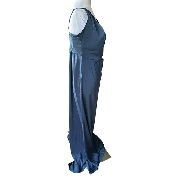 Showpo Lisah Maxi Dress 10‎ Navy Satin Cutout Sleeveless Formal Evening Wedding - Image 5