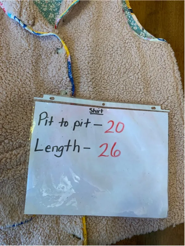 Easel Vest Large Blush pink and blue fuzzy Button Closure - Image 4