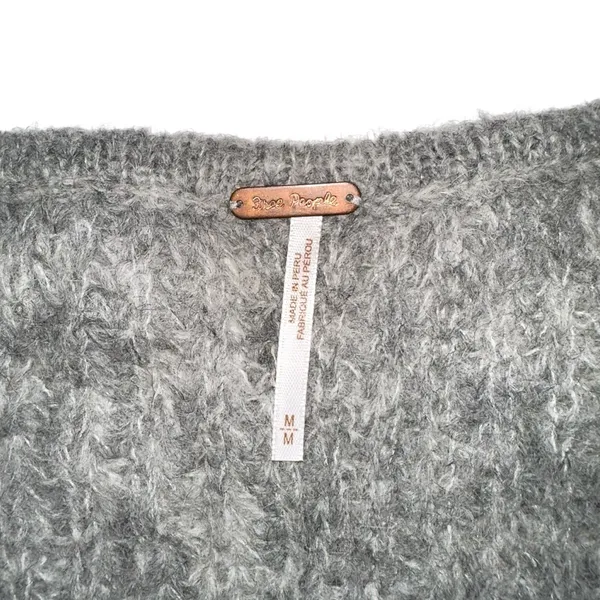 Free People Moonbeam Alpaca Blend Knit V-Neck Oversized Sweater MEDIUM - Image 6