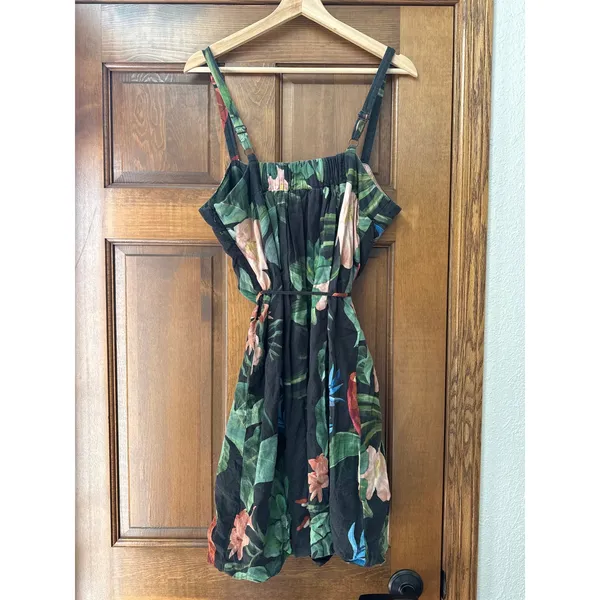 FARM RIO Midnight Macaw Fiesta Linen Blend Mini Dress Size XL - Image 7