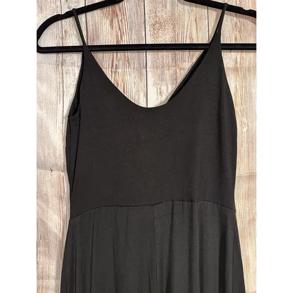 Lulus Black Wide Leg Jumpsuit Side Slits Spaghetti Strap Made USA Flowy Sz S - Image 2