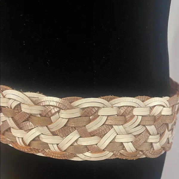 Braided Tan and Cream Belt express medium - Image 2
