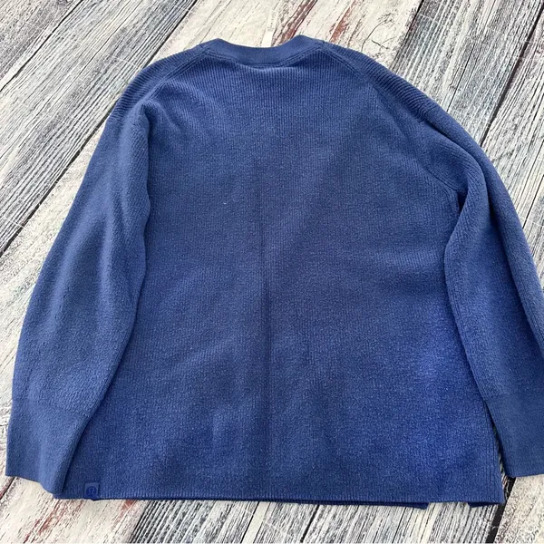 Lululemon Merino Wool-Blend Ribbed Crewneck Sweater Heathered Psychic Blue - Image 3