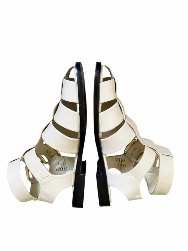 SAM EDELMAN Dawn Fisherman Flat Sandals Cream 6.5 - Image 4