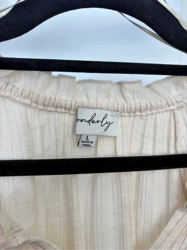 Cream Short Sleeve Blouse - Image 2