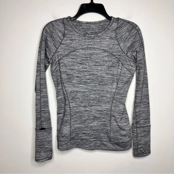 Lululemon Athletica Cypress Kiss long sleeve‎ space dyed top gray size 6 - Image 5