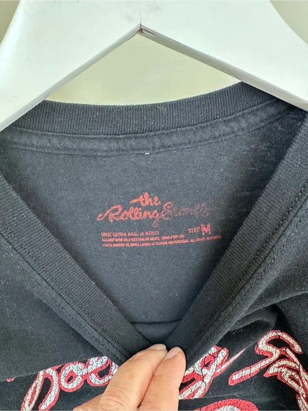 The Rolling Stones Black Cotton Tee with Red Tongue Graphic Size Medium - Image 7