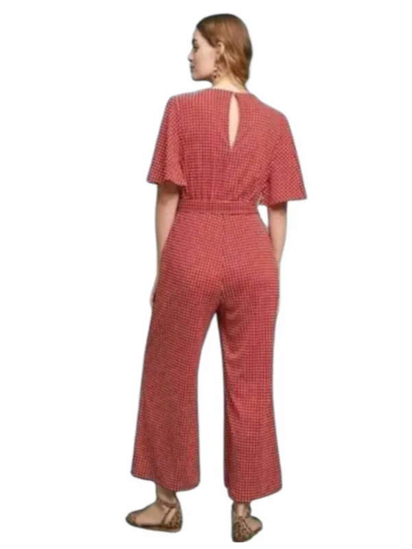Anthropologie Margaret Belted red Jumpsuit romper 12 - Image 6