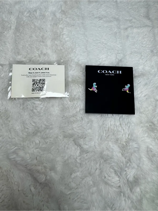NWT SOLD OUT Coach Pave Rexy Stud Earrings - Image 3