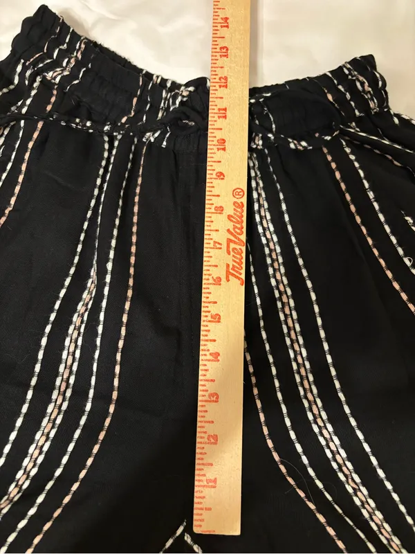 Angie Black Striped Rayon Cargo Jogger Pants Boho Size M - Image 4
