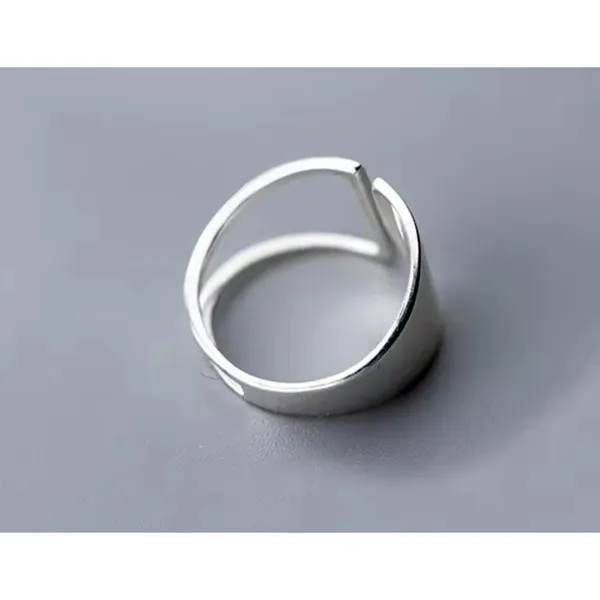 Boutique Unisex Unique,‎ 925 Silver Minimalist Ring, Adjustable - Image 13