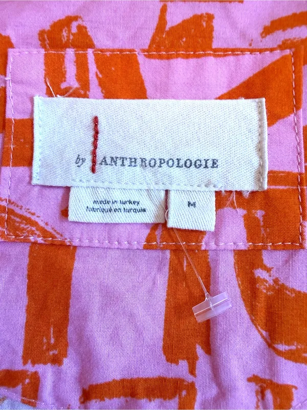 Anthropologie The Somerset French Writing Maxi Dress Pink Orange Size Medium - Image 10