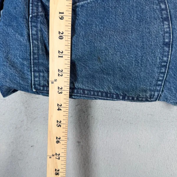 J.Crew Jeans Denim Sherpa Lined Jacket Blue Medium Wash Snap Front Womens Large - Image 5