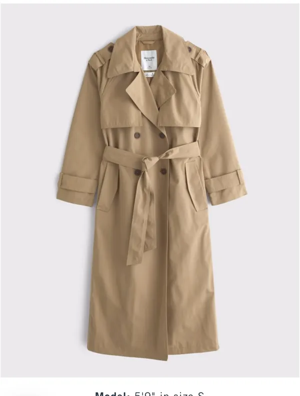 Abercrombie & Fitch camel classic trench coat - Image 5