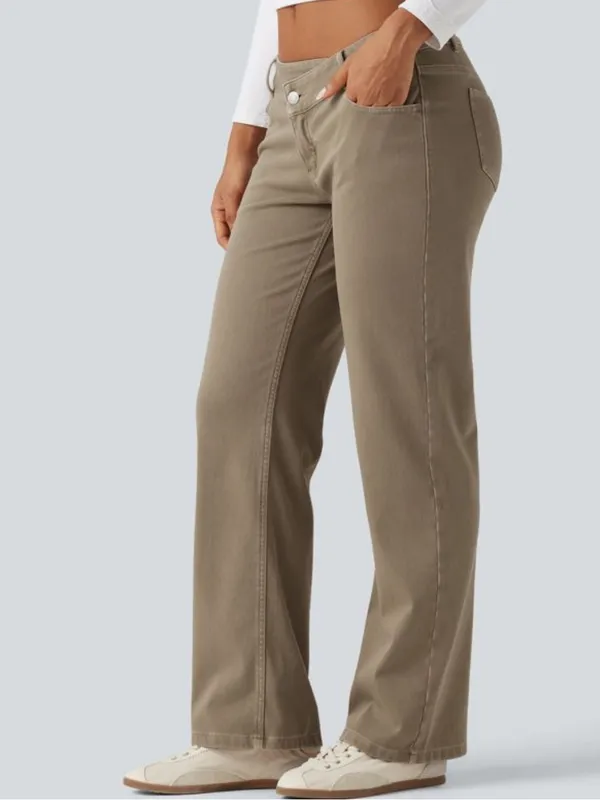 HALARA Wide-Leg Stretch Pants — YELLOW BEAN DENIM sz MEDIUM 8-10 - Image 3