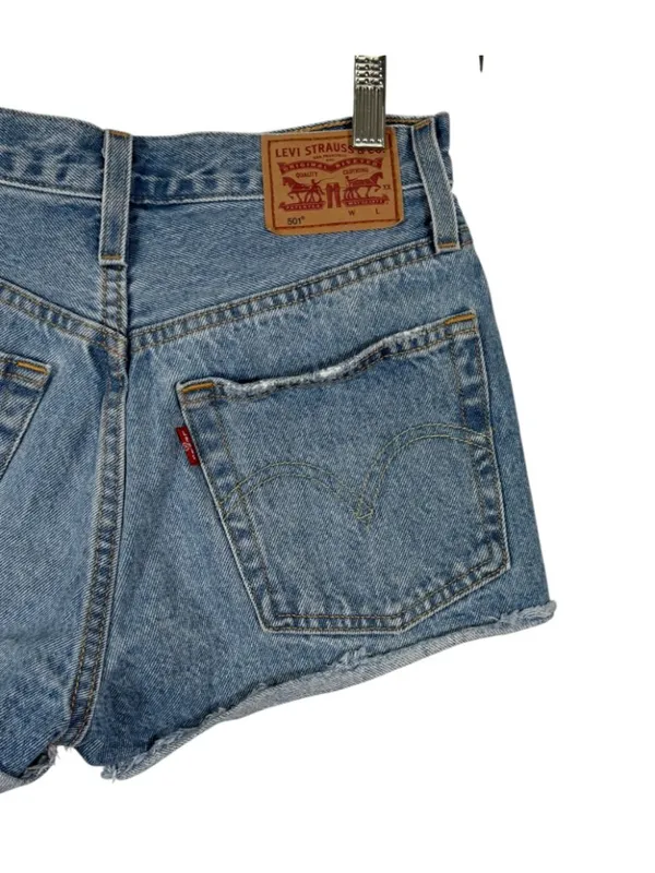 Levi's 501 High Waist Distressed Cut Off Jean Shorts Size 24 - Image 7