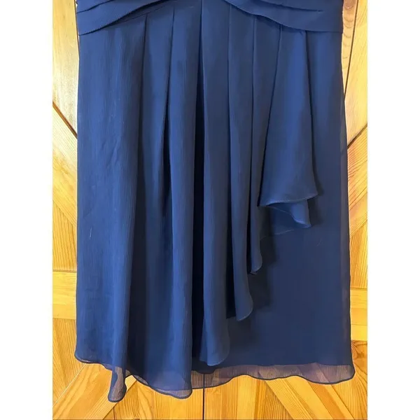 David’s Bridal Strapless Prom Homecoming Dress Navy Back Zip Size 2 (5436) - Image 3