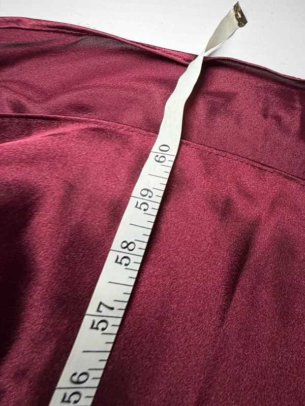 Betsy & Adam Satin Halter Maxi Dress in Burgundy - Image 4