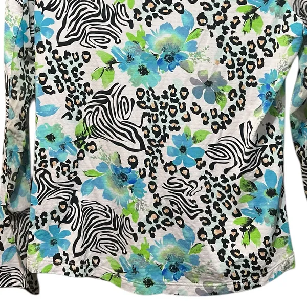 IBKUL Eva Polo‎ Zip Top Peri Long Sleeve Golf Shirt Womens UPF 50 size XS - Image 8