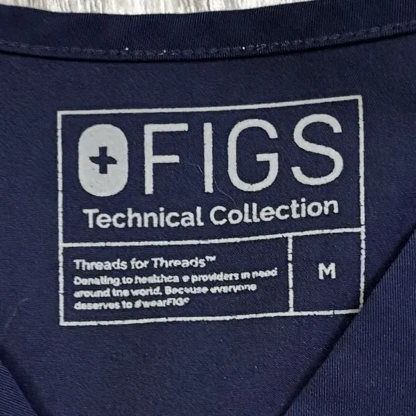 FIGS Technical Collection Scrub Top Women's Size Medium PO 1568 Blue - Image 2