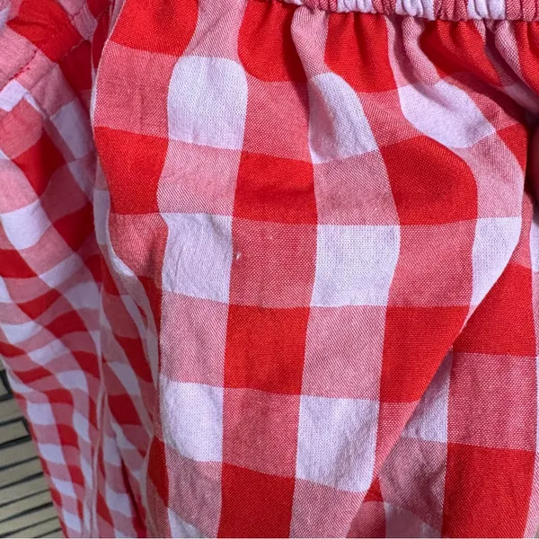 Day + Moon Pink‎ And Red Plaid Romper Size Large Pink - Image 10