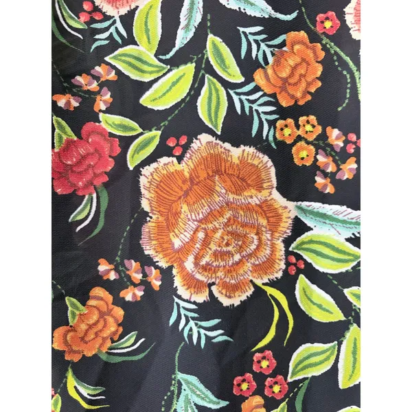 Zara Black Floral Print Boho Crossover Midi Dress Wrap Style Size XS - Image 10