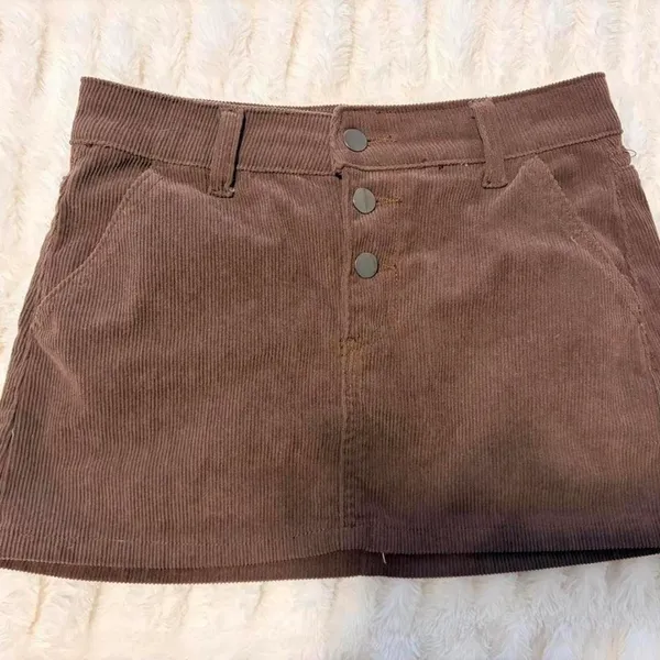 Shein Brown Corduroy Skirt - Image 2