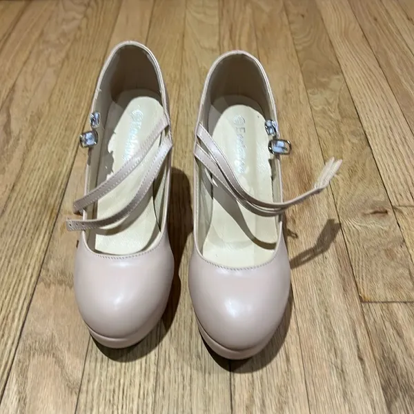 Enelauge Women’s Pink High Heeled Mary Jane Shoes Size 39 Like New - Image 2