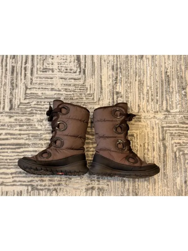 NEW The North Face women's size 5 Brown Down Filled Winter Lace Up Boots - Image 2