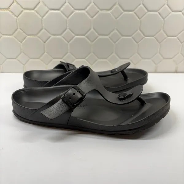 Birkenstock Gizeh EVA Sandals Women 39 Black Lightweight Waterproof Flip Flop - Image 4